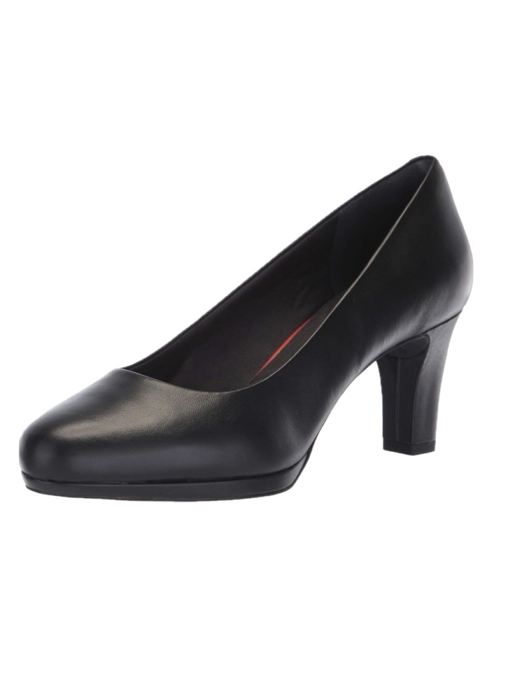 Rockport Total Motion Leah Pumps Sz 8 Black Leather Comfort Heels Office Shoes